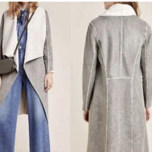 Anthropologie x Amadi Camila Sherpa Gray Coat NWT